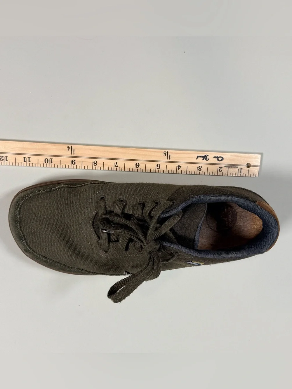 LEMS Chillum Minimalist Gorpcore Sneakers Olive Green Canvas Suede Size 11